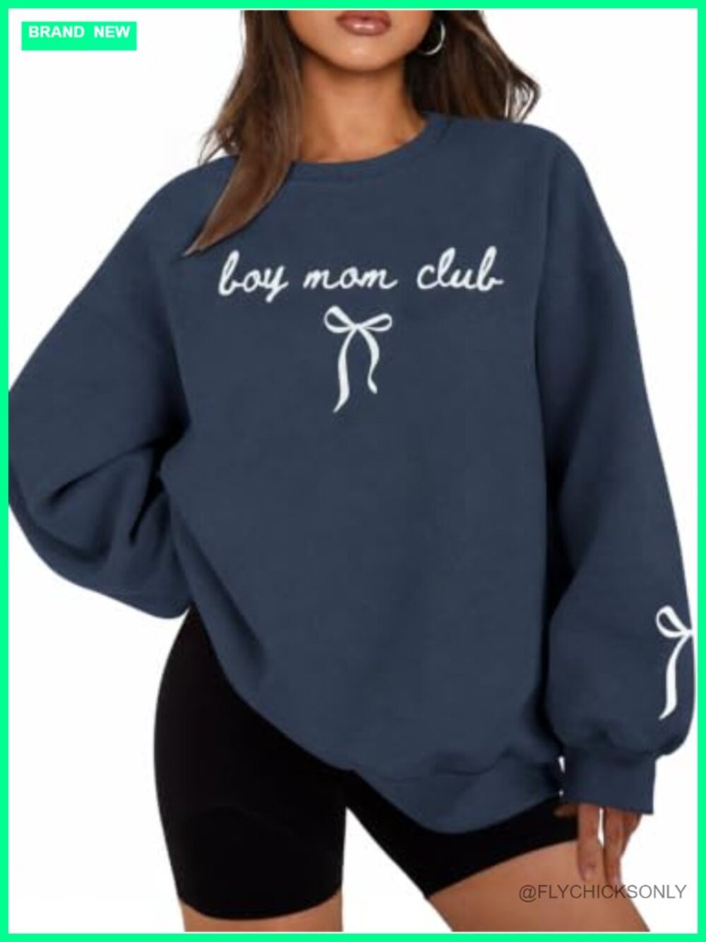 Mama Oversized Crewneck Sweatshirt Cotton Blend Graphic Mom Top
